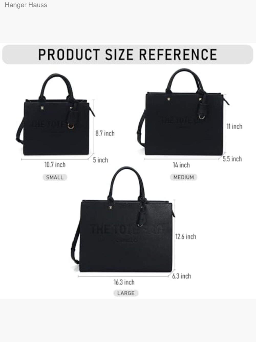 Faux Leather Satchel Tote Bag with Shoulder Strap, 4 Compartments, Zip Closure, - Picture 3 of 6